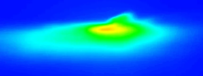 E4E H11 LEDr rainbow map showing the central-right hotspot and illuminance distribution