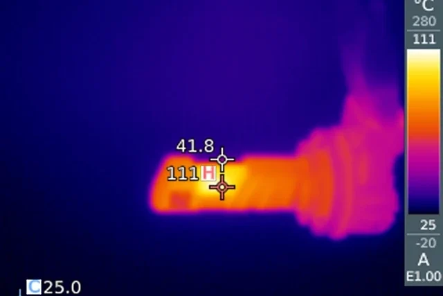 E4E H11 LEDr emitting-area surface temperature after 30 minutes