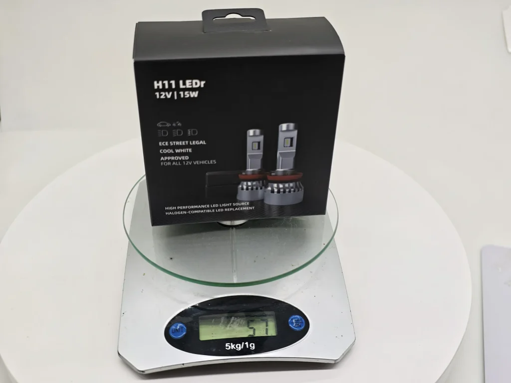 Empty-package weight of the EB H11 LEDr: 51 g