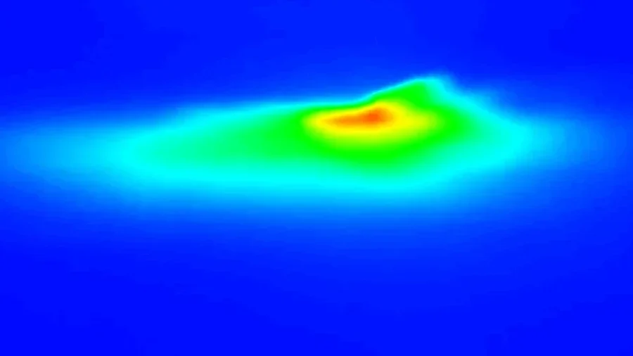 EB H11 LEDr rainbow map showing the central-right hotspot and illuminance distribution