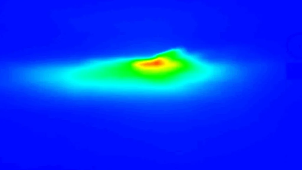 EB H11 LEDr rainbow map showing the central-right hotspot
