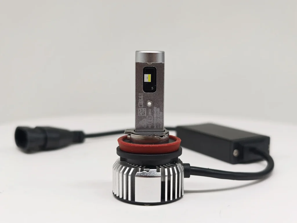 Front view of the OSRAM H11 LEDr lamp and external driver