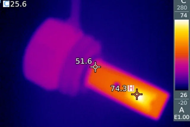 OSRAM H11 LEDr emitting-area surface temperature after 30 minutes